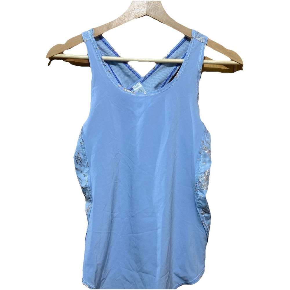 Ivivva Girls Gold Feather Cross Back Tank‎ open back 12 Lululemon EUC